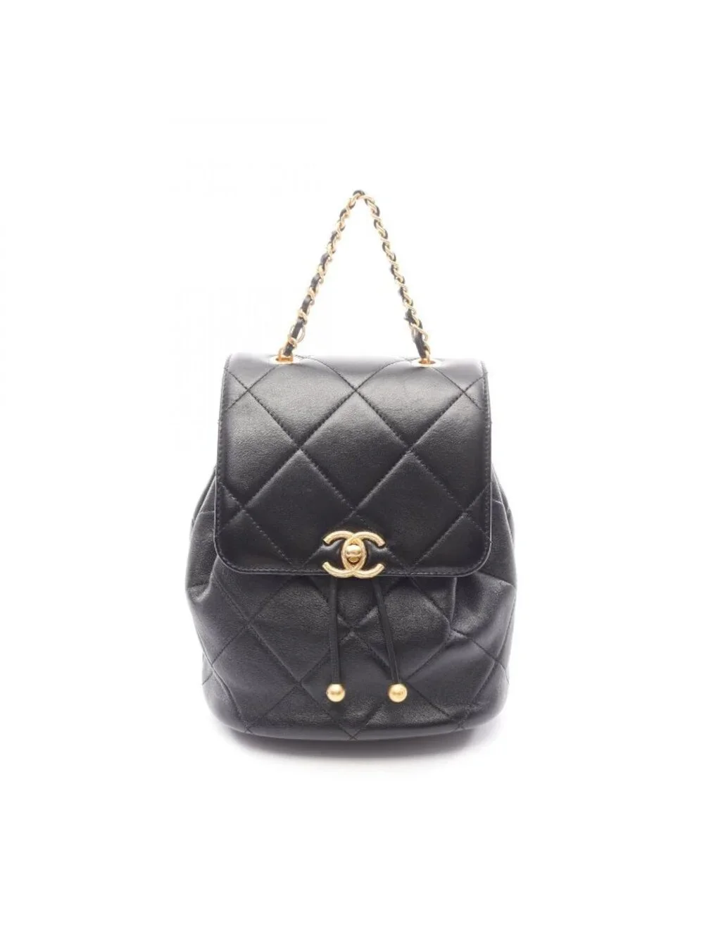 Chanel Backpack 19 Black Lambskin Quilted Small